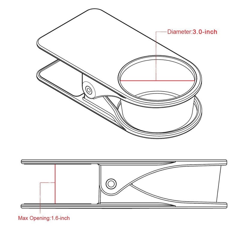 Twinsisi Drinking Cup Holder - Home Office Table Desk Side Huge Clip for Water, Drink, Beverage, Soda, Coffee Mug, Potted Plant, Headphones, Date, USB Cable, Pen Storage Saucer (White) - Image 3